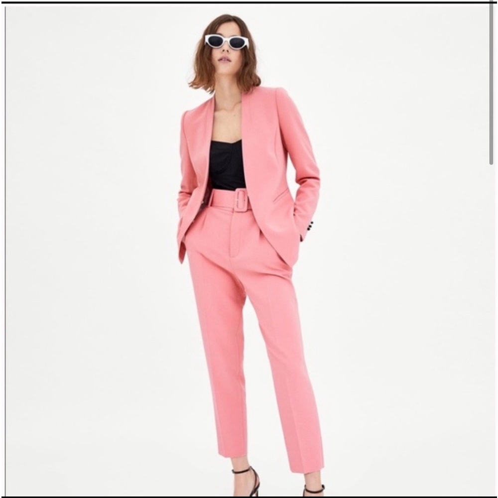 Zara Pink Belted Trouser